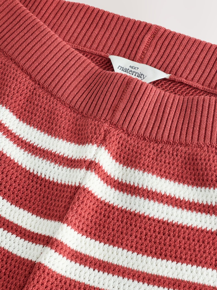 Maro Rugină - Maternity Knitted Striped Trousers - Imaginea 9 din 9