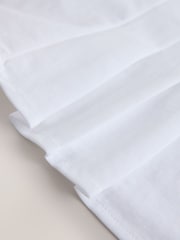 White Pleated Peplum Square Neck Short Sleeve Top - Image 6 of 7