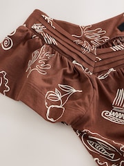 Brown Greek Vase Print Short Sleeved Square Neck Top - Image 7 of 8