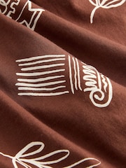 Brown Greek Vase Print Short Sleeved Square Neck Top - Image 8 of 8