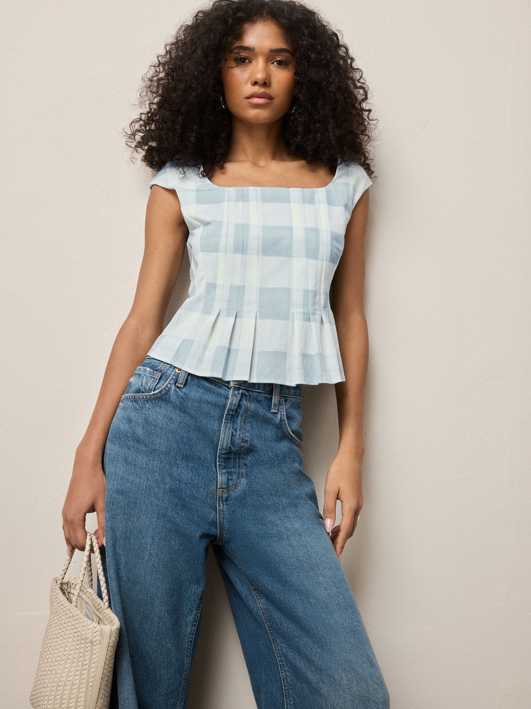 新品同様FOXEY NEWYORK【Pleated Peplum Top】38 V11510s.jpg