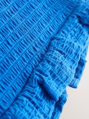 Albastru - Shirred Halter Neck Sleeveless Top - Imaginea 7 din 7