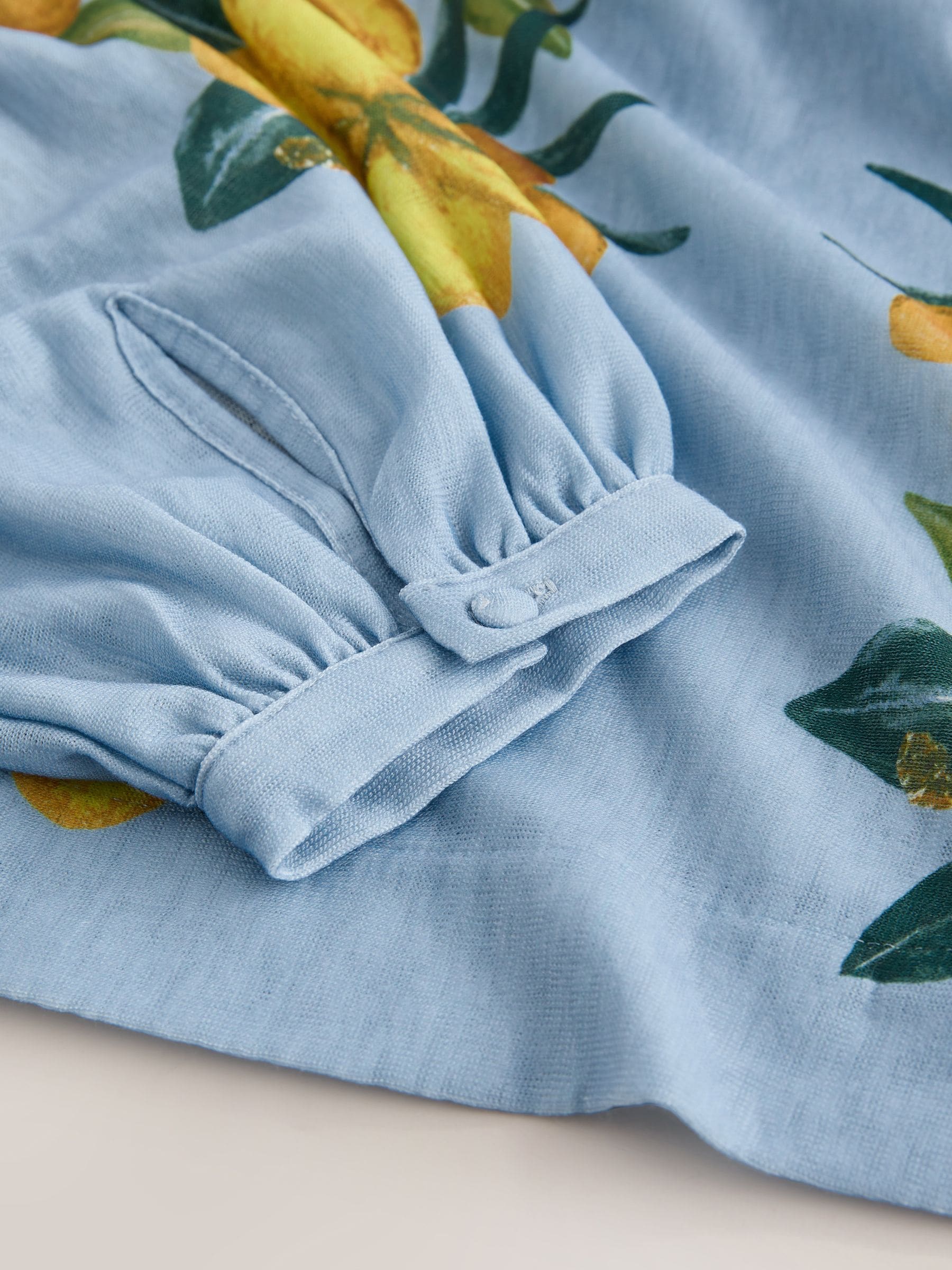 トップス Duy Buy Blue Floral Print Long Sleeve Notch Neck Top from the Next UK