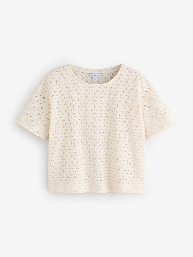 Cream Crochet T-Shirt - Image 1 of 1