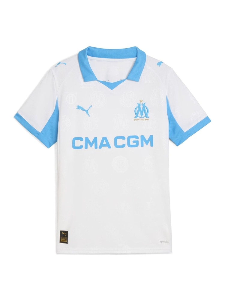Puma White Olympique Marseille 25/26 Boys Home Jersey - Image 6 of 6 Puma White Olympique Marseille 25/26 Boys Home Jersey - Image 6 of 6