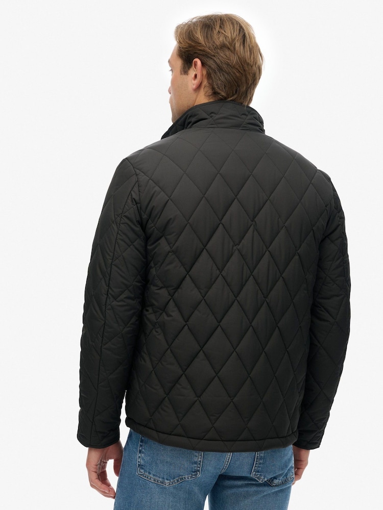 Superdry Black Quilted Estate Country Jacket - Image 2 of 7 Superdry Black Quilted Estate Country Jacket - Image 2 of 7