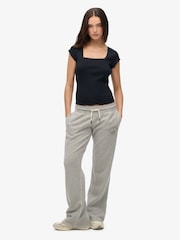 Superdry Grey Athletic Essentials Low Rise Flare Joggers - Image 1 of 8
