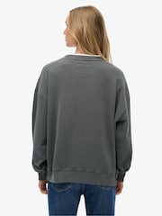 Superdry Grey Athletic Essentials Relaxed Crew Sweat Top - Image 2 of 7