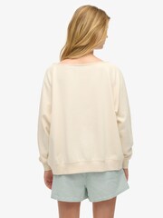 Superdry White Athletic Essentials Bardot Crew Sweat Top - Image 2 of 4