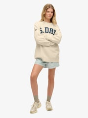 Superdry White Athletic Essentials Slouchy Sweatshirt - Image 3 of 5
