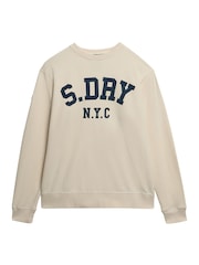 Superdry White Athletic Essentials Slouchy Sweatshirt - Image 5 of 5