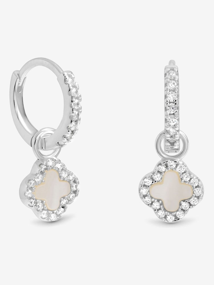 Simply Silver 925 Sterling Silver Polished Diamond Cut Clover Stud Earrings - Image 1 of 2 Simply Silver 925 Sterling Silver Polished Diamond Cut Clover Stud Earrings - Image 1 of 2