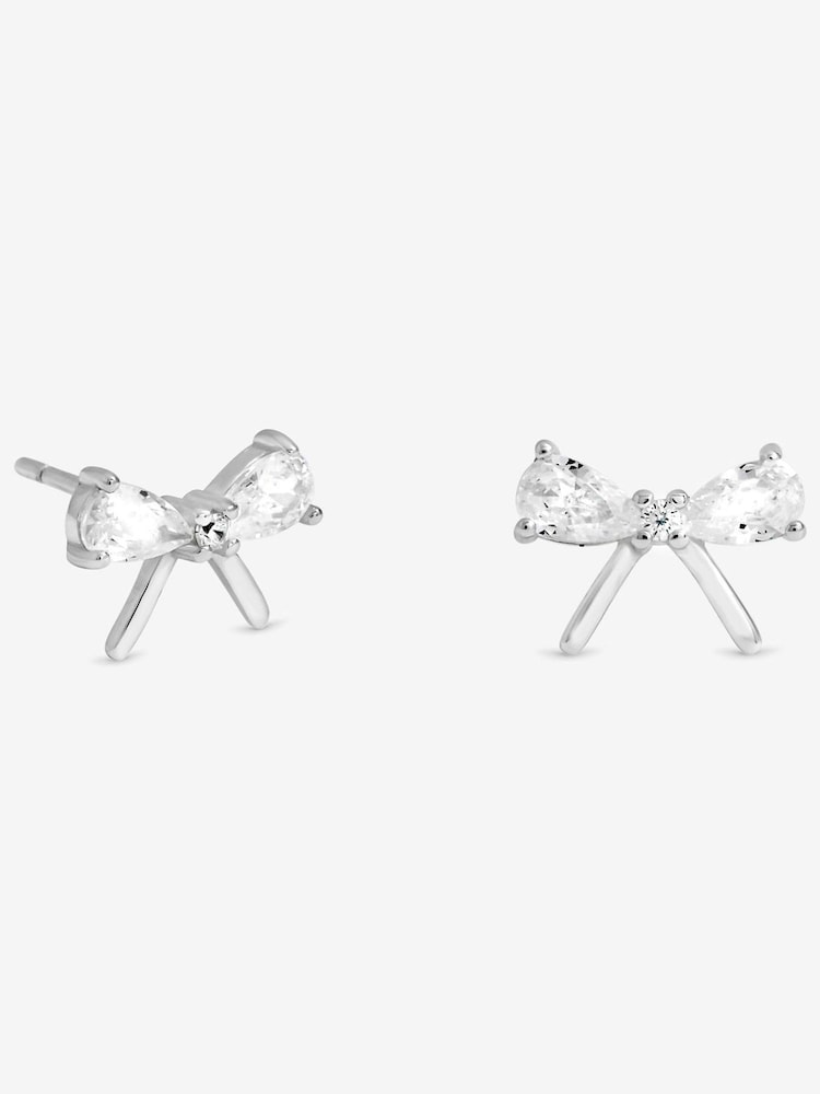 Simply Silver Silver Tone Cubic Zirconia Bow Earrings Gift Cracker - Image 2 of 3 Simply Silver Silver Tone Cubic Zirconia Bow Earrings Gift Cracker - Image 2 of 3