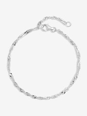 Simply Silver Silver Tone Polished Twist Chain Bracelet - Image 1 of 3