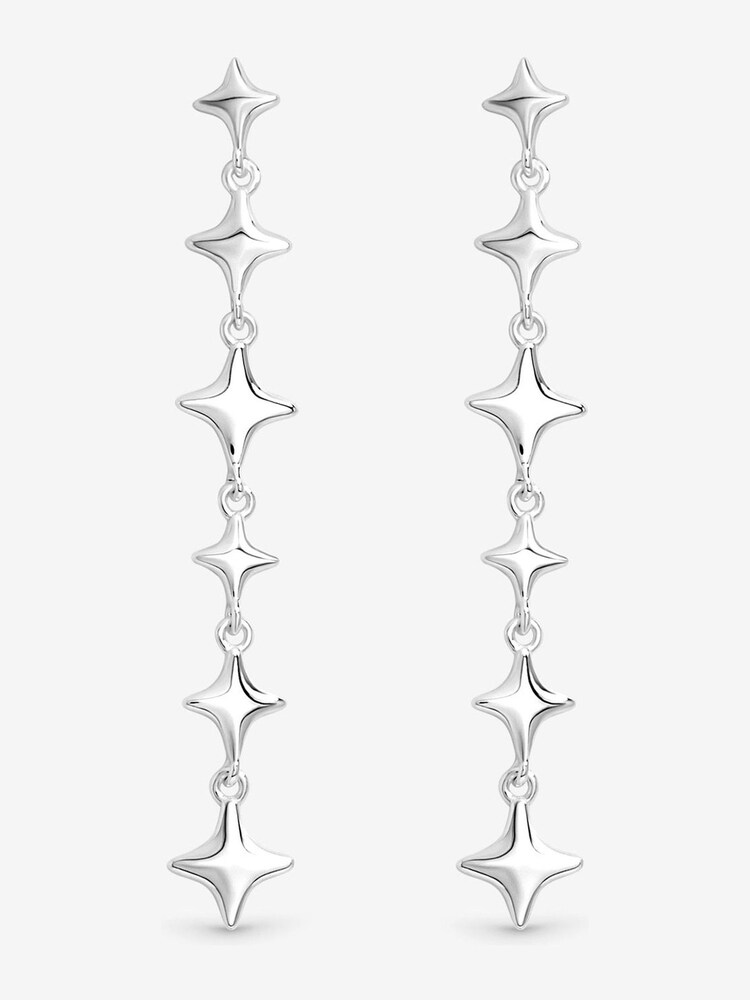 Simply Silver 925 Sterling Silver Polished Long Celestial Drop Earrings - Image 1 of 3 Simply Silver 925 Sterling Silver Polished Long Celestial Drop Earrings - Image 1 of 3