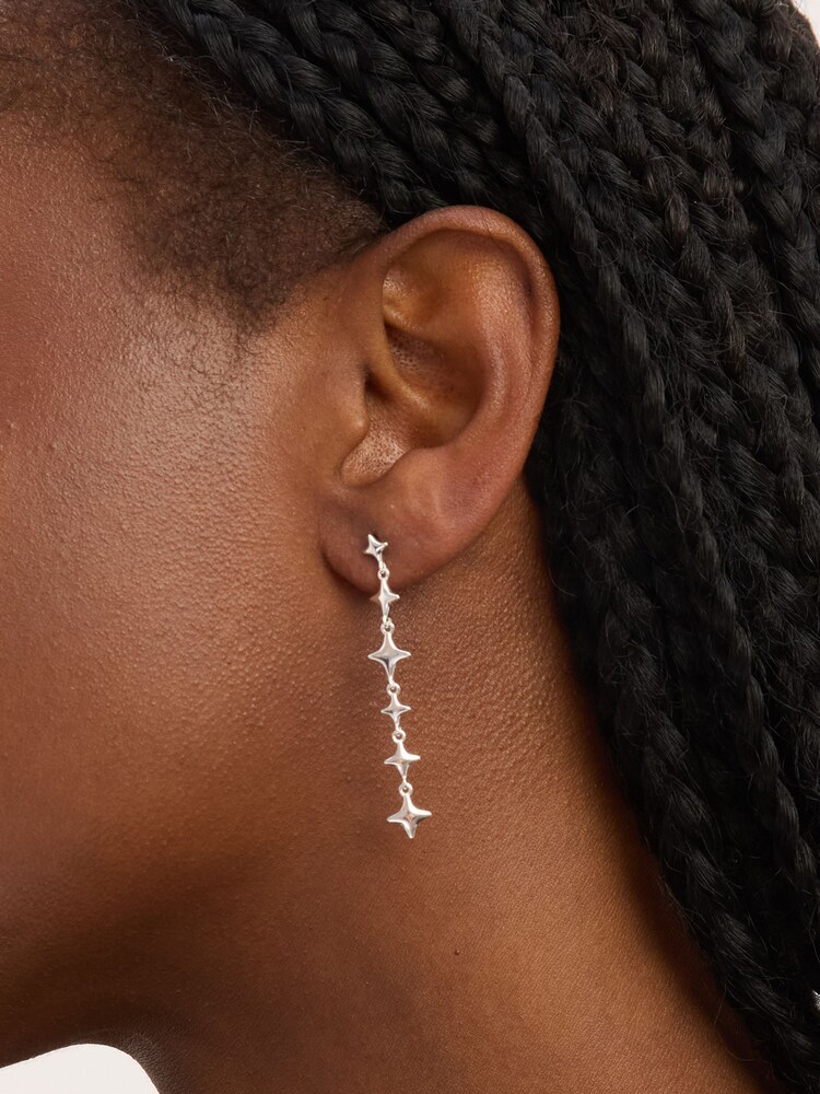 Simply Silver 925 Sterling Silver Polished Long Celestial Drop Earrings - Image 3 of 3