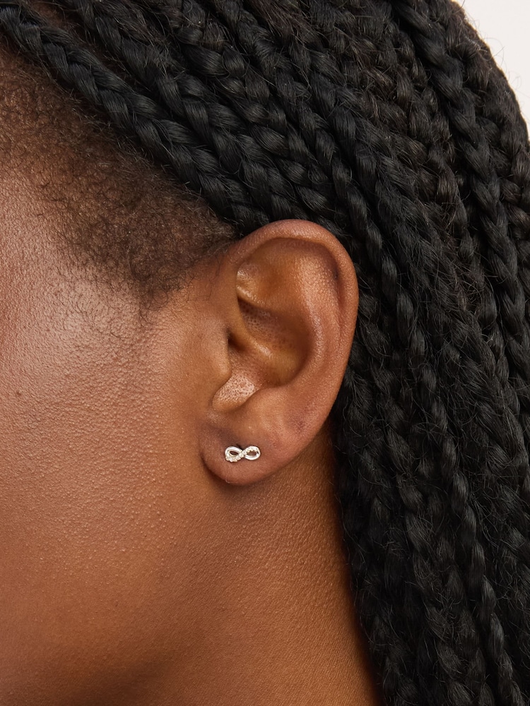 Simply Silver Silver Tone Cubic Zirconia Infinity Gift Cracker Earrings - Image 2 of 3