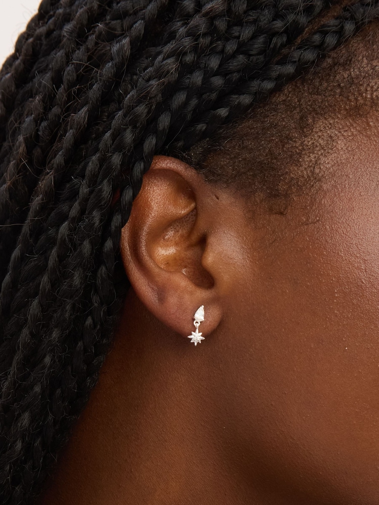 Simply Silver 925 Sterling Silver Cubic Zirconia Celestial Mini Drop Earrings - Image 2 of 2 Simply Silver 925 Sterling Silver Cubic Zirconia Celestial Mini Drop Earrings - Image 2 of 2