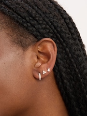 Simply Silver Silver Tone Cubic Zirconia Stud and Hoop Earrings Pack of 3 - Image 2 of 3