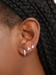 Simply Silver Silver Tone Cubic Zirconia Stud and Hoop Earrings Pack of 3 - Image 3 of 3