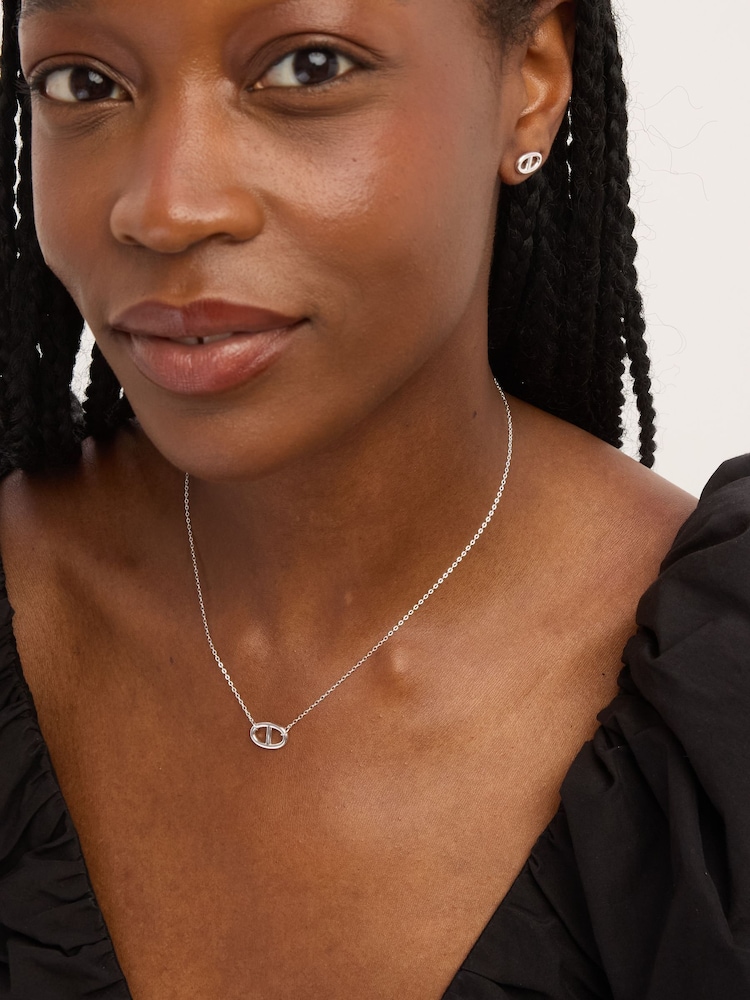 Simply Silver 925 Sterling Silver Interlink Heart Necklace - Image 2 of 3