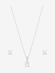 Simply Silver 925 Sterling Silver Cubic Zirconia Cushion Set - Image 2 of 4