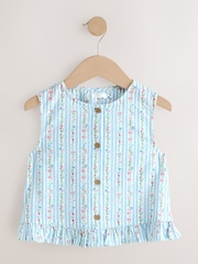 Blue Ditsy Stripe Sleeveless Waistcoat (3-16yrs) - Image 4 of 7