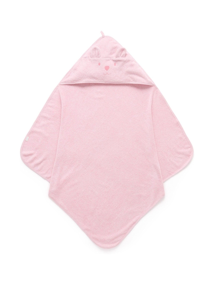Purebaby Pink Essential Bear Towel - Image 1 of 5