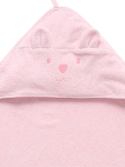 Purebaby Pink Essential Bear Towel - Image 2 of 5