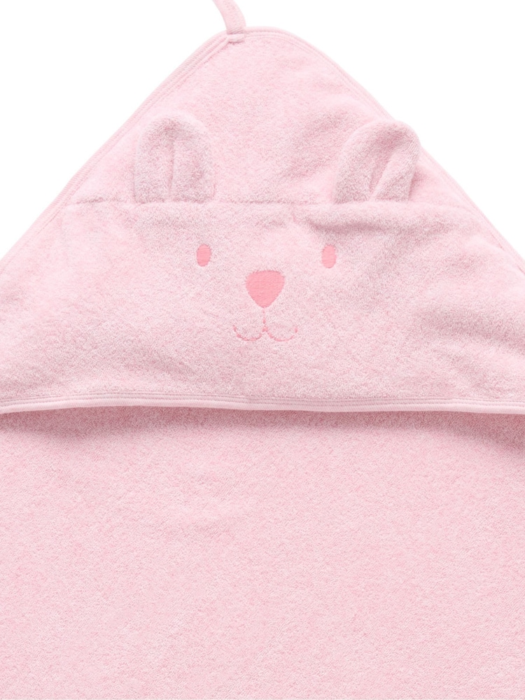 Purebaby Pink Essential Bear Towel - Image 2 of 5