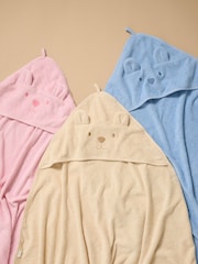 Purebaby Pink Essential Bear Towel - Image 4 of 5