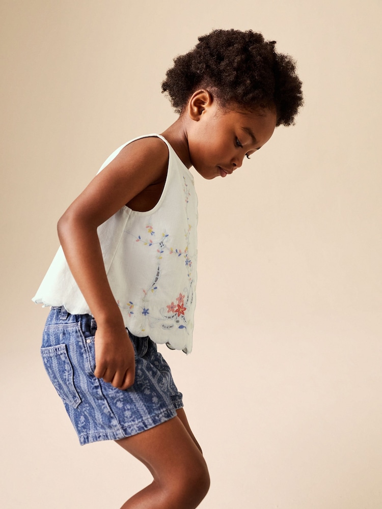 White Embroidered Sleeveless Waistcoat (3-16yrs) - Image 2 of 8