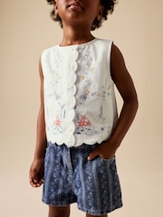 White Embroidered Sleeveless Waistcoat (3-16yrs) - Image 4 of 8