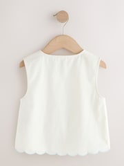 White Embroidered Sleeveless Waistcoat (3-16yrs) - Image 6 of 8