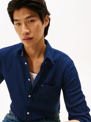 Tommy Hilfiger Blue Corduroy Relaxed Fit Shirt - Image 4 of 5