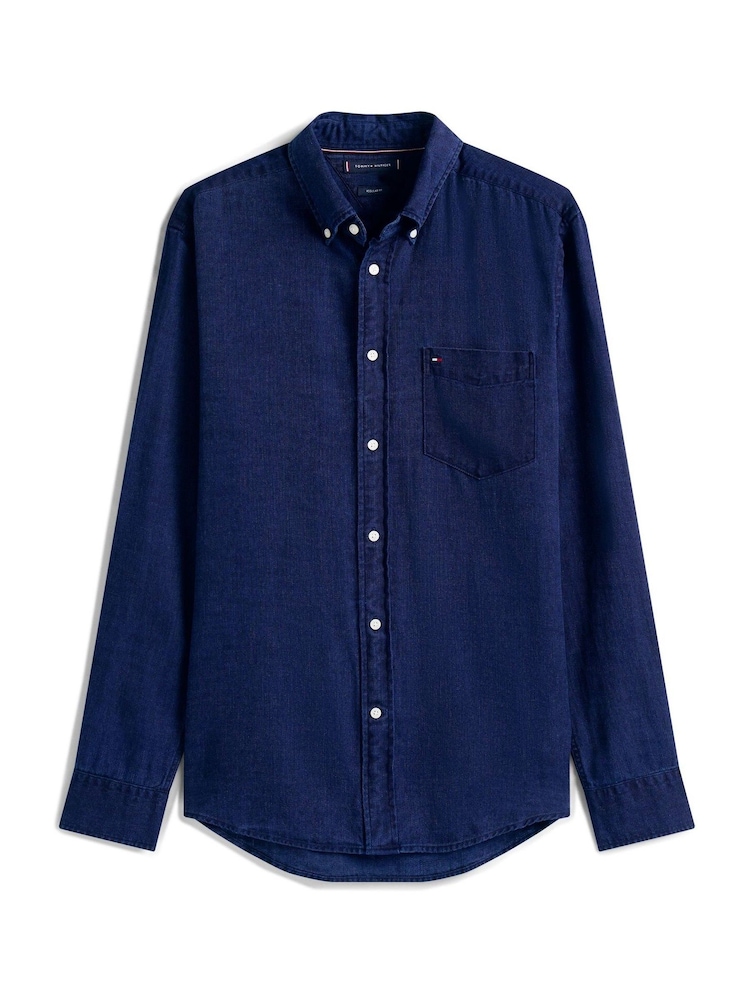 Tommy Hilfiger Blue Corduroy Relaxed Fit Shirt - Image 5 of 5 Tommy Hilfiger Blue Corduroy Relaxed Fit Shirt - Image 5 of 5