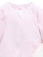 Purebaby Pale Pink Bear Zip Baby Sleepsuits 2 Pack - Image 2 of 5