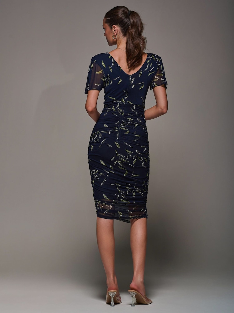 Jolie Moi Blue Angel Ruched Bodycon Dress - Image 2 of 6
