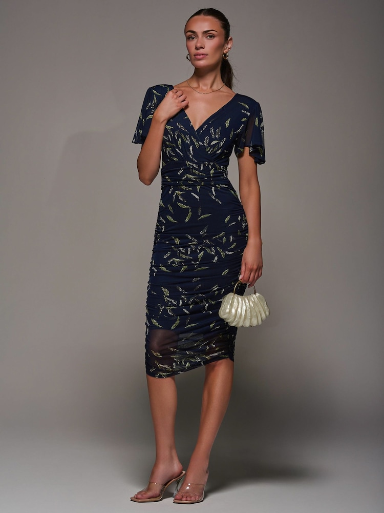 Jolie Moi Blue Angel Ruched Bodycon Dress - Image 6 of 6 Jolie Moi Blue Angel Ruched Bodycon Dress - Image 6 of 6