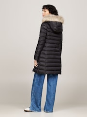 Tommy Jeans Black Shiny Water Repellent Down Puffer Coat - Image 2 of 5