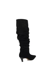 Dune London Black Saunders Slouchy Kitten Heel Boots - Image 4 of 6