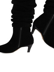 Dune London Black Saunders Slouchy Kitten Heel Boots - Image 6 of 6