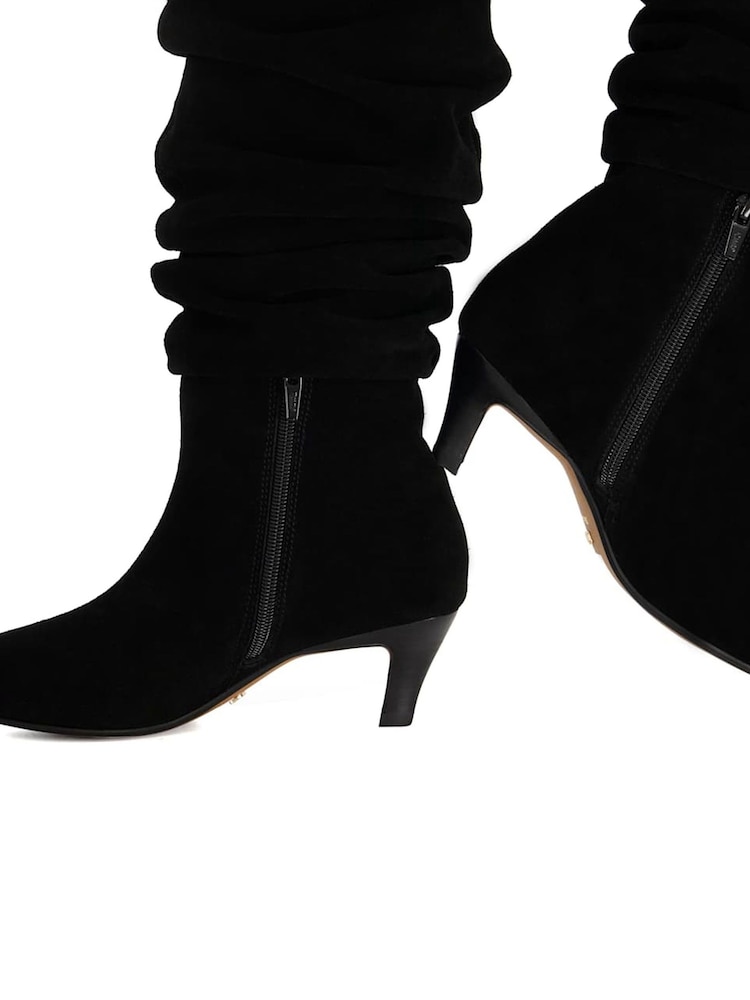 Dune London Black Saunders Slouchy Kitten Heel Boots - Image 6 of 6 Dune London Black Saunders Slouchy Kitten Heel Boots - Image 6 of 6