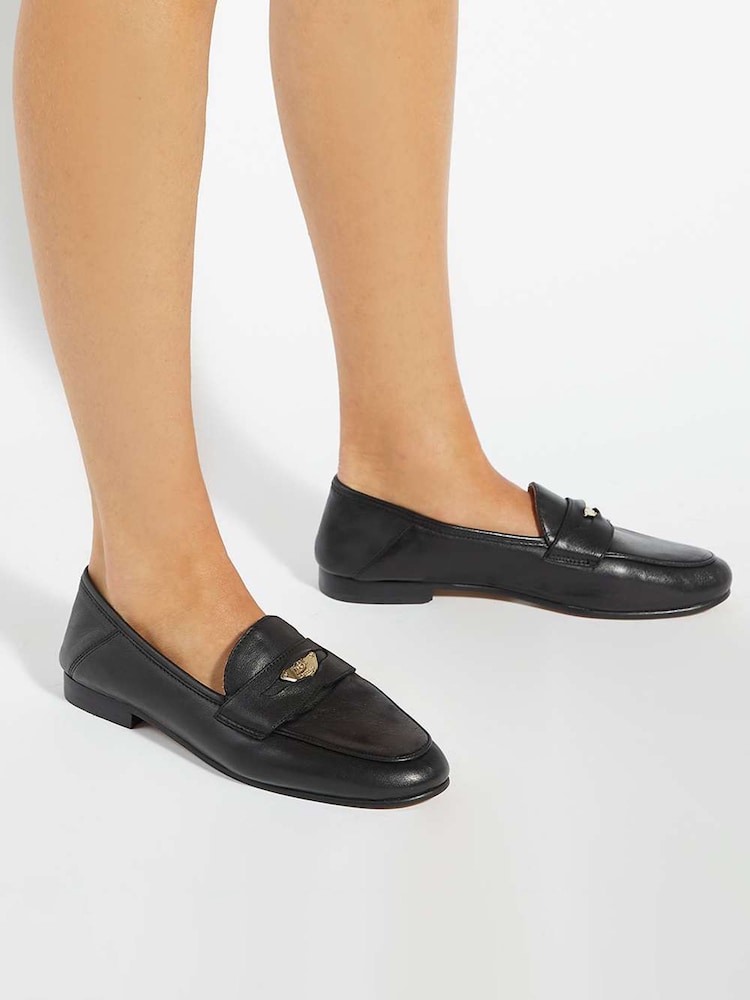 Dune London Black Greek Slim Sole Loafers - Image 6 of 6