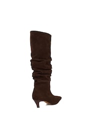 Dune London Brown Saunders Slouchy Kitten Heel Boots - Image 4 of 6