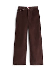 Tommy Jeans Brown Claire Corduroy High Rise Wide Leg Trousers - Image 5 of 5