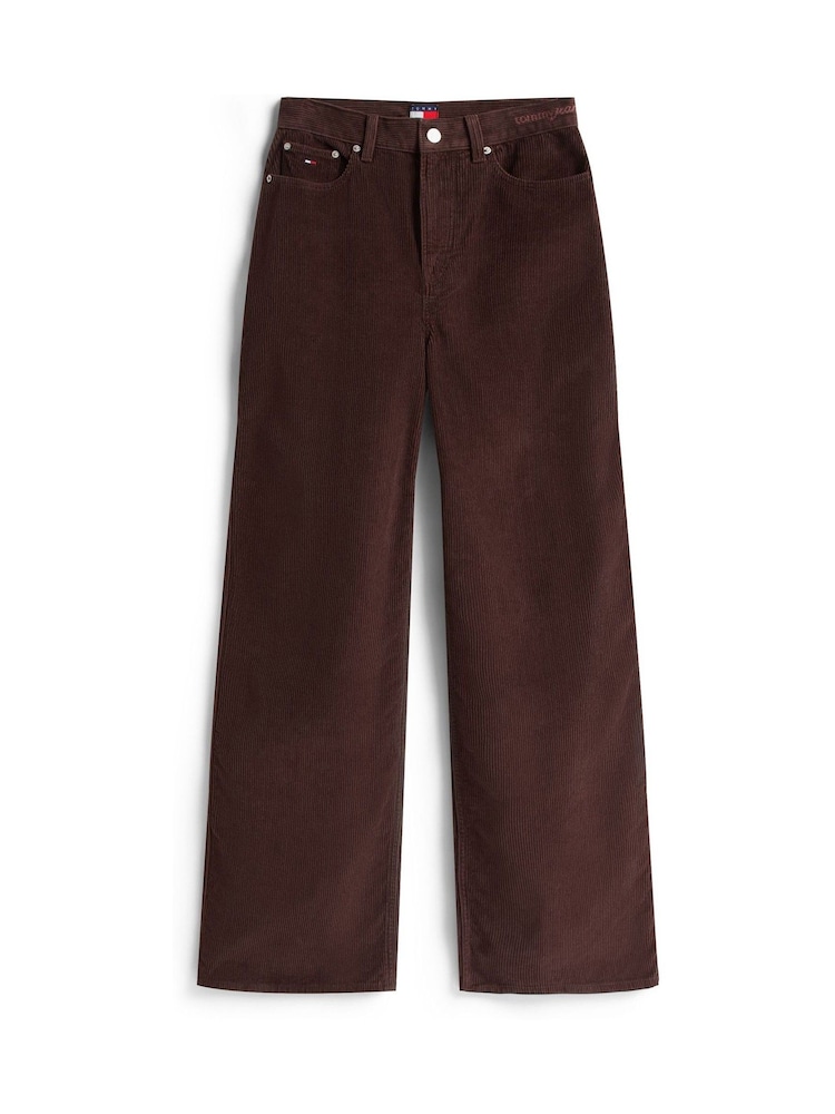 Tommy Jeans Brown Claire Corduroy High Rise Wide Leg Trousers - Image 5 of 5 Tommy Jeans Brown Claire Corduroy High Rise Wide Leg Trousers - Image 5 of 5