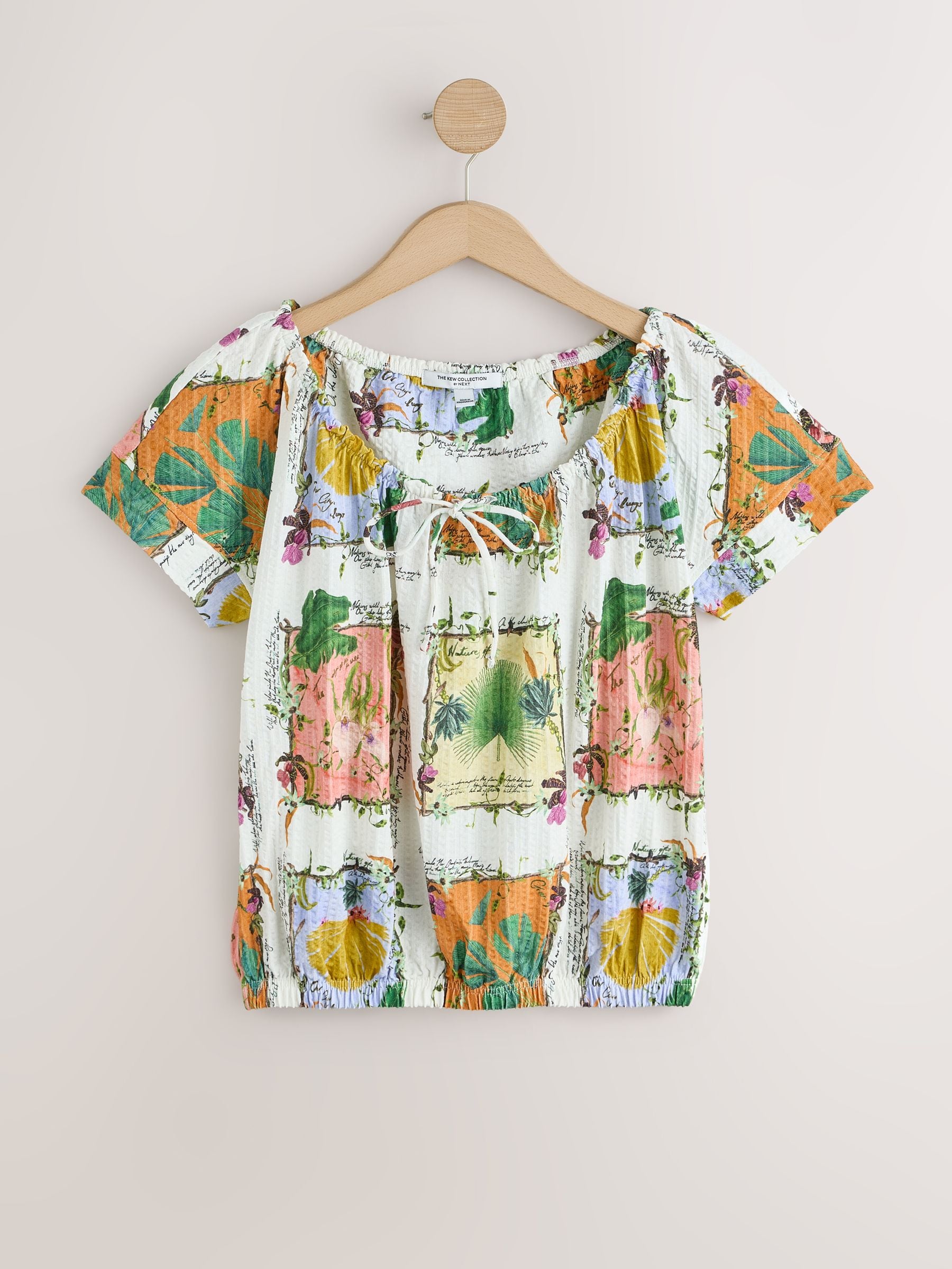トップス KI Cumpără White Kew Garden Floral Print - Short Sleeve Bubblehem