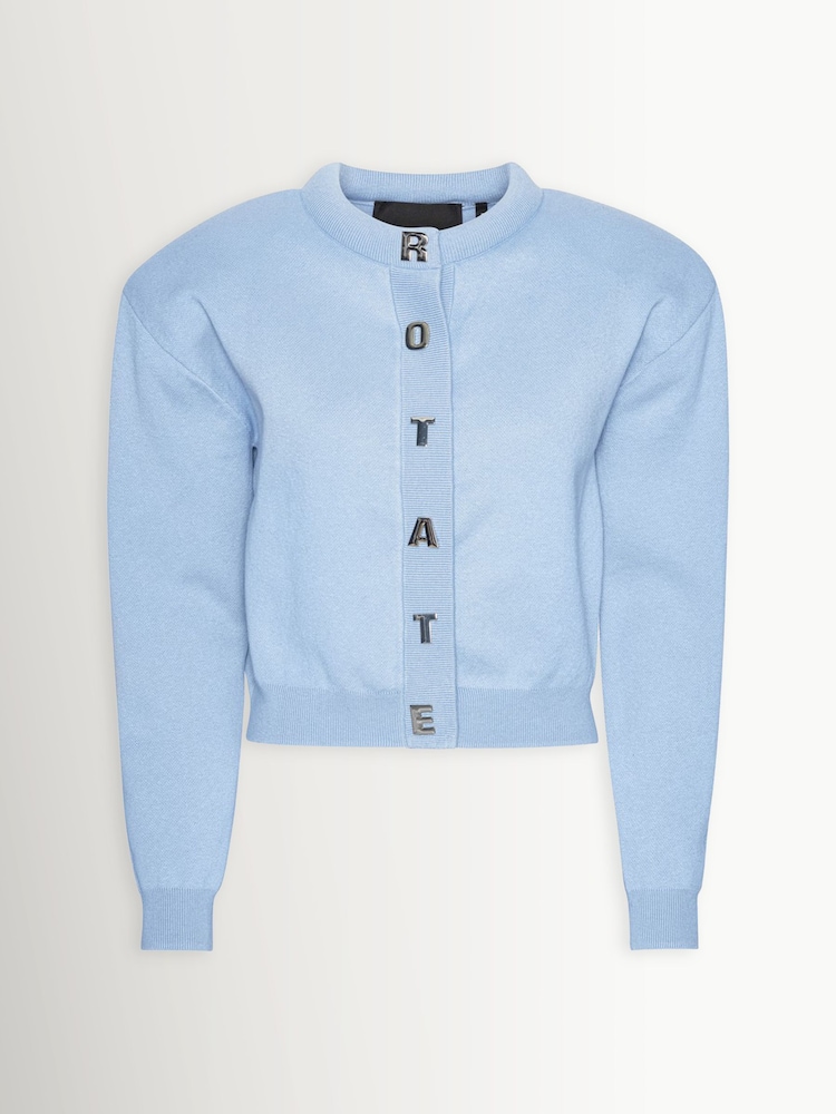 Rotate Blue Firm Knit Cardigan - Image 1 of 3 Rotate Blue Firm Knit Cardigan - Image 1 of 3