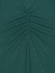 Rotate Green Mesh Neck Scarf Maxi Dress with Diamonds - Image 6 of 6